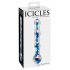 Icicles Nr. 08 - dildo din sticlă cu două capete, ondulat (transparent-albastru) 