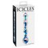 Icicles No. 08 - dildo din sticlă cu două capete, ondulat (transparent-albastru)