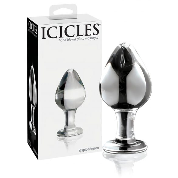 Icicles No. 25 - dildo anal din sticlă, conic (transparent)