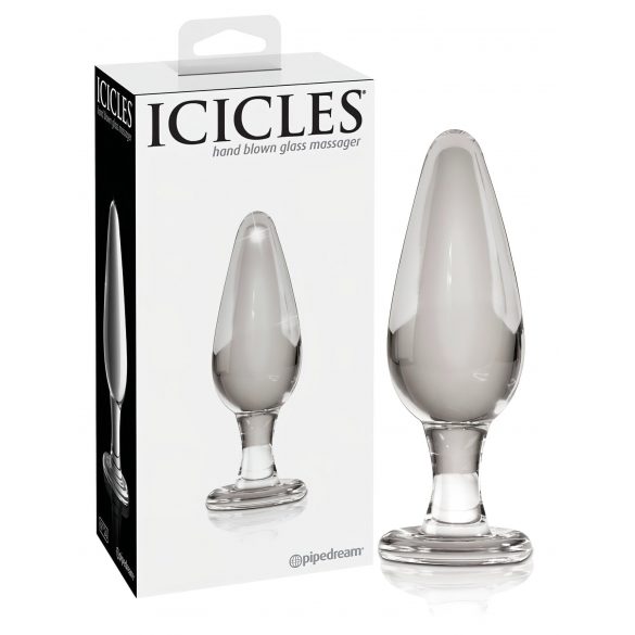 Icicles No. 26 - dildo anal conic din sticlă (transparent) 