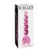 Icicles No. 43 - dildo de sticlă cu perle și formă de inimă (roz)