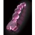 Icicles No. 43 - dildo de sticlă cu perle și formă de inimă (roz)