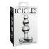 Icicles Nr. 47 - dildo anal din sticlă cu trei perle (transparent) 