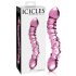 Icicles Nr. 55 - dildo din sticlă cu două capete pentru punctul G (roz) 