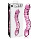 Icicles Nr. 55 - dildo din sticlă cu două capete pentru punctul G (roz) 