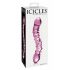 Icicles Nr. 55 - dildo din sticlă cu două capete pentru punctul G (roz) 