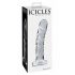 Icicles No. 62 - dildo de sticlă cu penis (transparent)