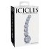 Icicles No. 66 - dildo din sticlă curbată, cu bile (transparent)