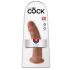 Dildo realist King Cock 9 cu ventuză (23 cm) - culoare închisă naturală 