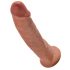 Dildo realist King Cock 9 cu ventuză (23 cm) - culoare închisă naturală 