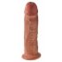 King Cock 10 - dildo mare cu ventuză (25cm) - culoare închis naturală 