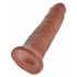 King Cock 10 - dildo mare cu ventuză (25cm) - culoare închis naturală 