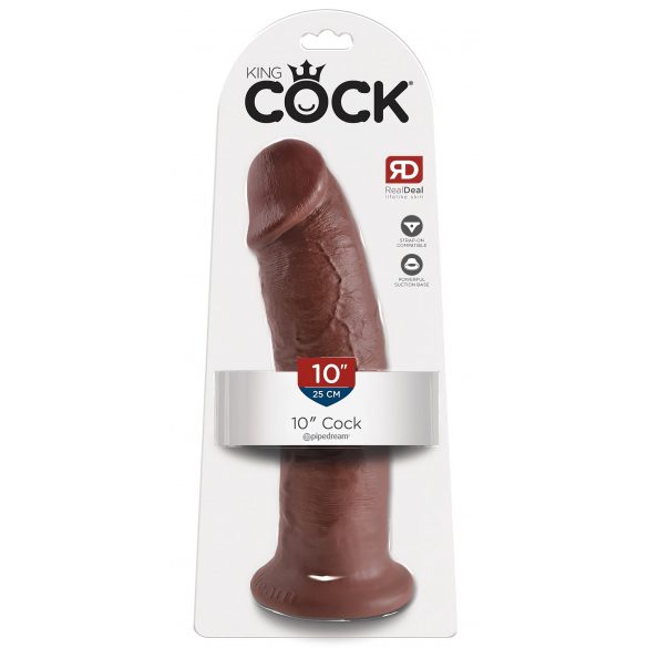 King Cock 10 - dildo ventuză mare (25cm) - maro 