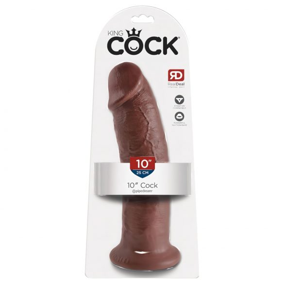 King Cock 10 - dildo mare cu ventuză (25cm) - maro