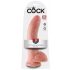 King Cock 9 - dildo mare cu ventuză și testicule (23cm) - natural 