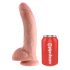 King Cock 9 - dildo mare cu ventuză și testicule (23cm) - natural 