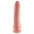 King Cock 9 - dildo mare cu ventuză și testicule (23cm) - natural 