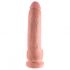 King Cock 9 - dildo mare cu ventuză și testicule (23cm) - natural 