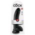 King Cock 9 - dildo mare cu ventuză, cu testicule (23cm) - negru