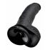 King Cock 9 - dildo mare cu ventuză, cu testicule (23cm) - negru