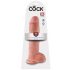 King Cock 11 - dildo cu ventuză și testicule, mare (28 cm) - natural 