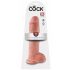 King Cock 11 - dildo cu ventuză și testicule (28cm) - culoare naturală