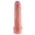 King Cock 11 - dildo cu ventuză și testicule, mare (28 cm) - natural 