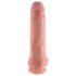 King Cock 11 - dildo cu ventuză și testicule (28cm) - culoare naturală