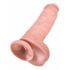 King Cock 11 - dildo cu ventuză și testicule (28cm) - culoare naturală