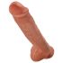 King Cock 11 - dildo cu ventuză și testicule (28cm) - culoare naturală închisă