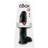 Dildo King Cock 11 cu ventuză și testicule, 28 cm - negru 