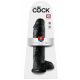 Dildo King Cock 11 cu ventuză și testicule, 28 cm - negru 