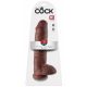 King Cock 11 - dildo mare cu ventuză și testicule (28 cm) - maro