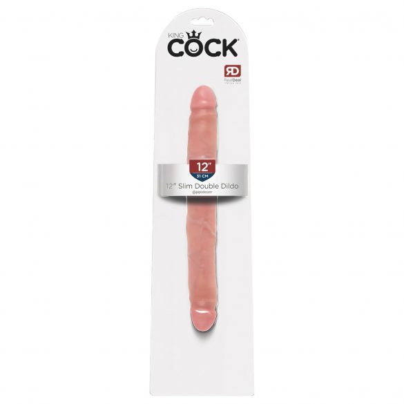 King Cock 12 Slim - dildo dublu realist (31 cm) - natural