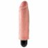 King Cock 6 Stiffy - vibrator realist impermeabil (15cm) - natural 