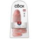 King Cock 9 Chubby - dildo cu ventuză și testicule (23 cm) - natural 