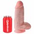 Regele Cock 9 Chubby - dildo cu ventuză și testicule (23cm) - natural