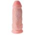 King Cock 9 Chubby - dildo cu ventuză și testicule (23 cm) - natural 