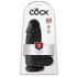 King Cock 9 Chubby - dildo cu ventuză și testicule (23 cm) - negru 