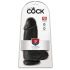 King Cock 9 Chubby - Dildo ventuză cu testicule (23cm) - negru