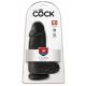 King Cock 9 Chubby - dildo cu ventuză și testicule (23 cm) - negru