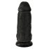 King Cock 9 Chubby - dildo cu ventuză și testicule (23 cm) - negru 