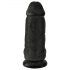 King Cock 9 Chubby - Dildo ventuză cu testicule (23cm) - negru