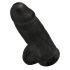 King Cock 9 Chubby - dildo cu ventuză și testicule (23 cm) - negru 