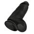 King Cock 9 Chubby - dildo cu ventuză și testicule (23 cm) - negru 