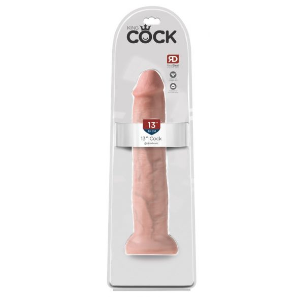 King Cock 13 - dildo uriaș realist (33cm) - natural 