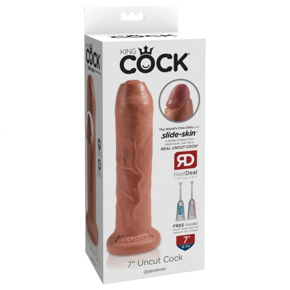 King Cock 7 - dildo realist (18cm) - nuanță naturală închisă