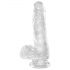 King Cock Clear 6 - dildo mic cu ventuză și testicule (15cm) 