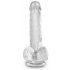 King Cock Clear 6 - dildo mic cu ventuză și testicule (15cm) 