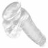 King Cock Clear 6 - dildo mic cu ventuză și testicule (15cm) 